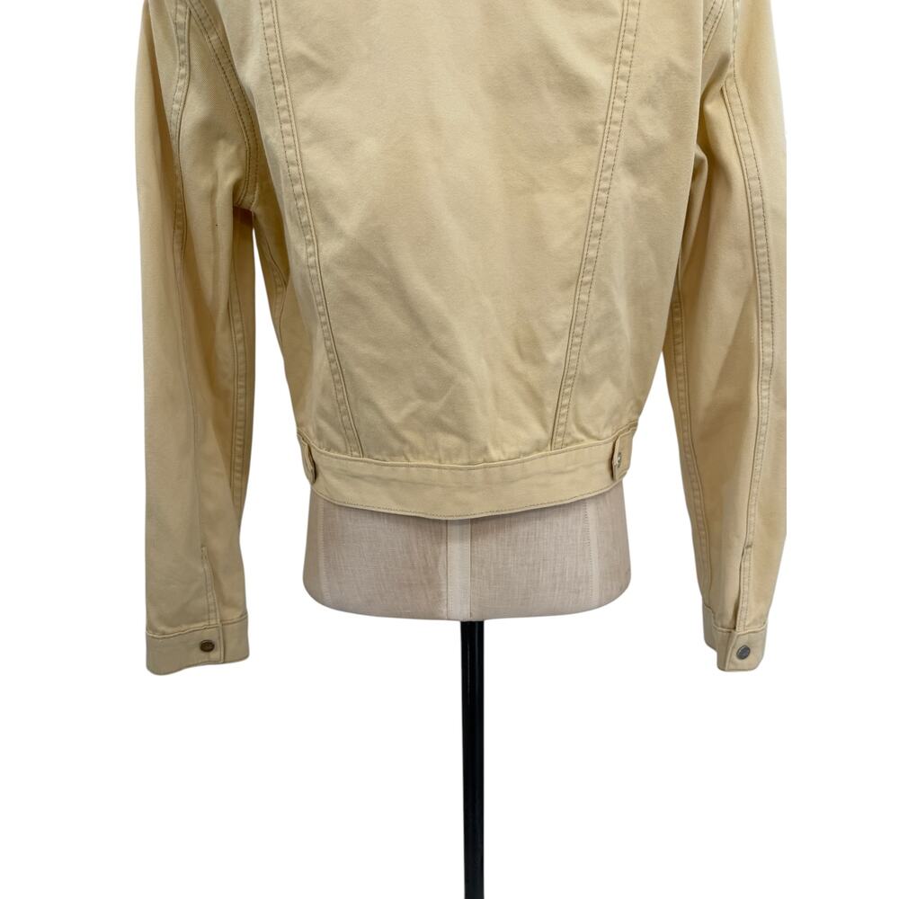 The Mighty Company Yellow Denim Jacket Snap Front Cotton Trucker Womens Medium - Picture 9 of 13